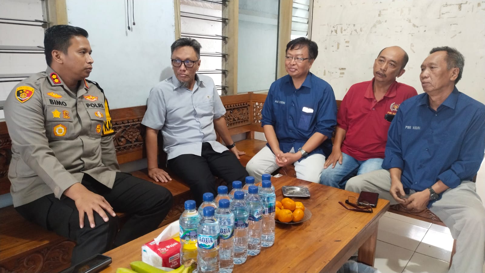 Silaturahmi ke Kantor PWI Kediri, AKBP Bimo Ariyanto Titip Pesan Kamtibmas Jelang Pemilu
