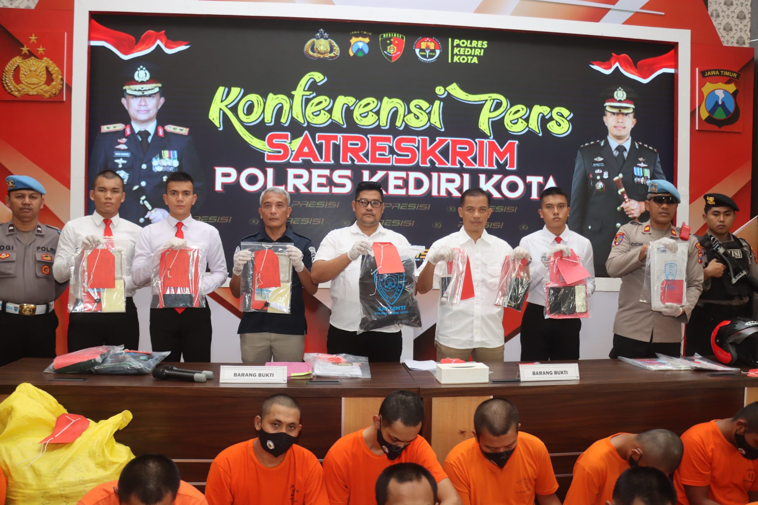 Ungkap Delapan Kasus, Diantaranya Curanmor Belasan Tersangka Diringkus Polres Kediri Kota