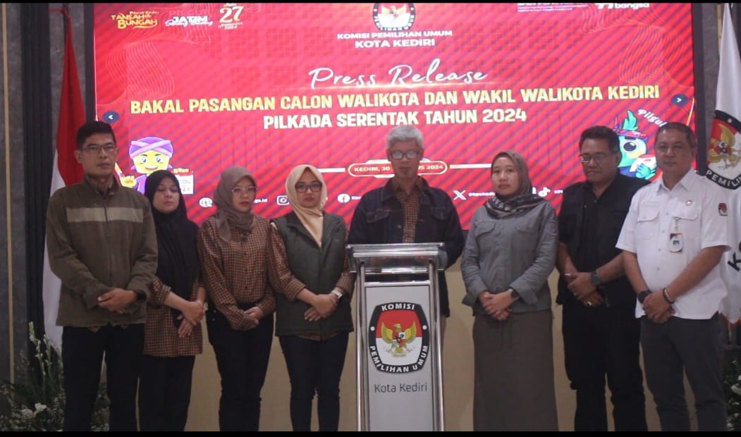 KPU Kota Kediri Umumkan Calon Walikota Dan Wakil Walikota Tahun 2024-2029