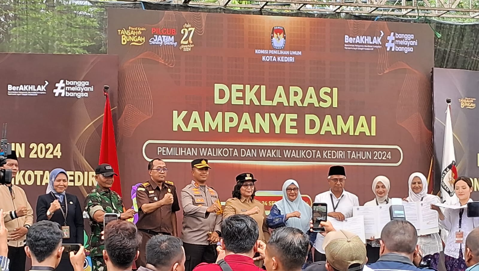 KPU Kota Kediri Deklarasikan Kampanye Damai Pilkada 2024 - 2029