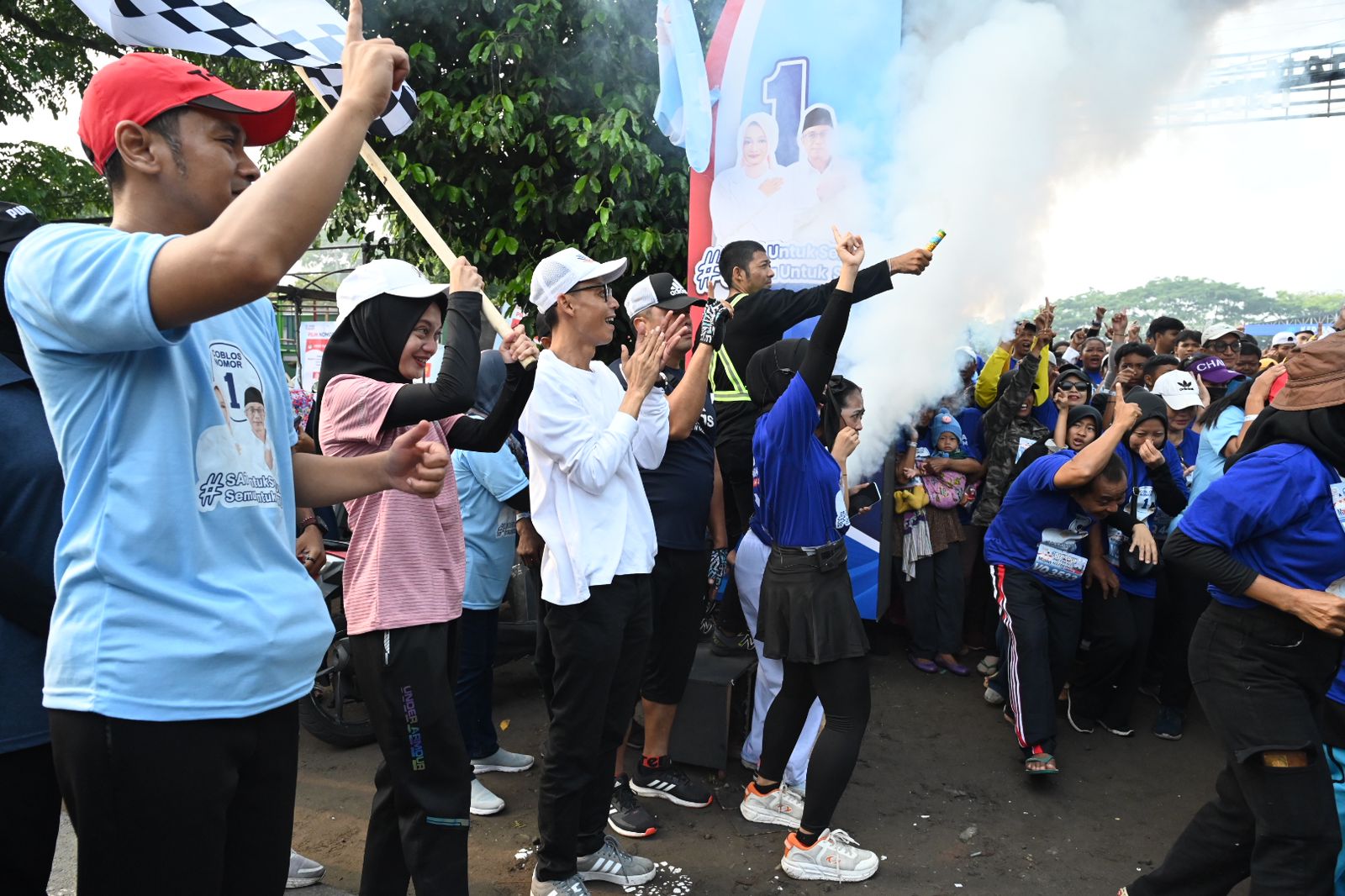 Gaungkan Hidup Sehat warga Kota Kediri, Vinanda - Gus Qowim Gelar Fun Run di Kampanye Akbar