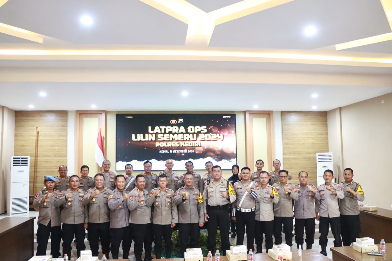 Siap Amankan Nataru, Polres Kediri Gelar Latpraops Lilin Semeru 2024