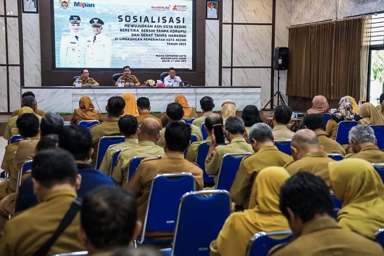 Wujudkan ASN Kota Kediri Beretika, Bersih Tanpa Korupsi dan Sehat Tanpa Narkoba, Pemkot Kediri Gelar Sosialisasi