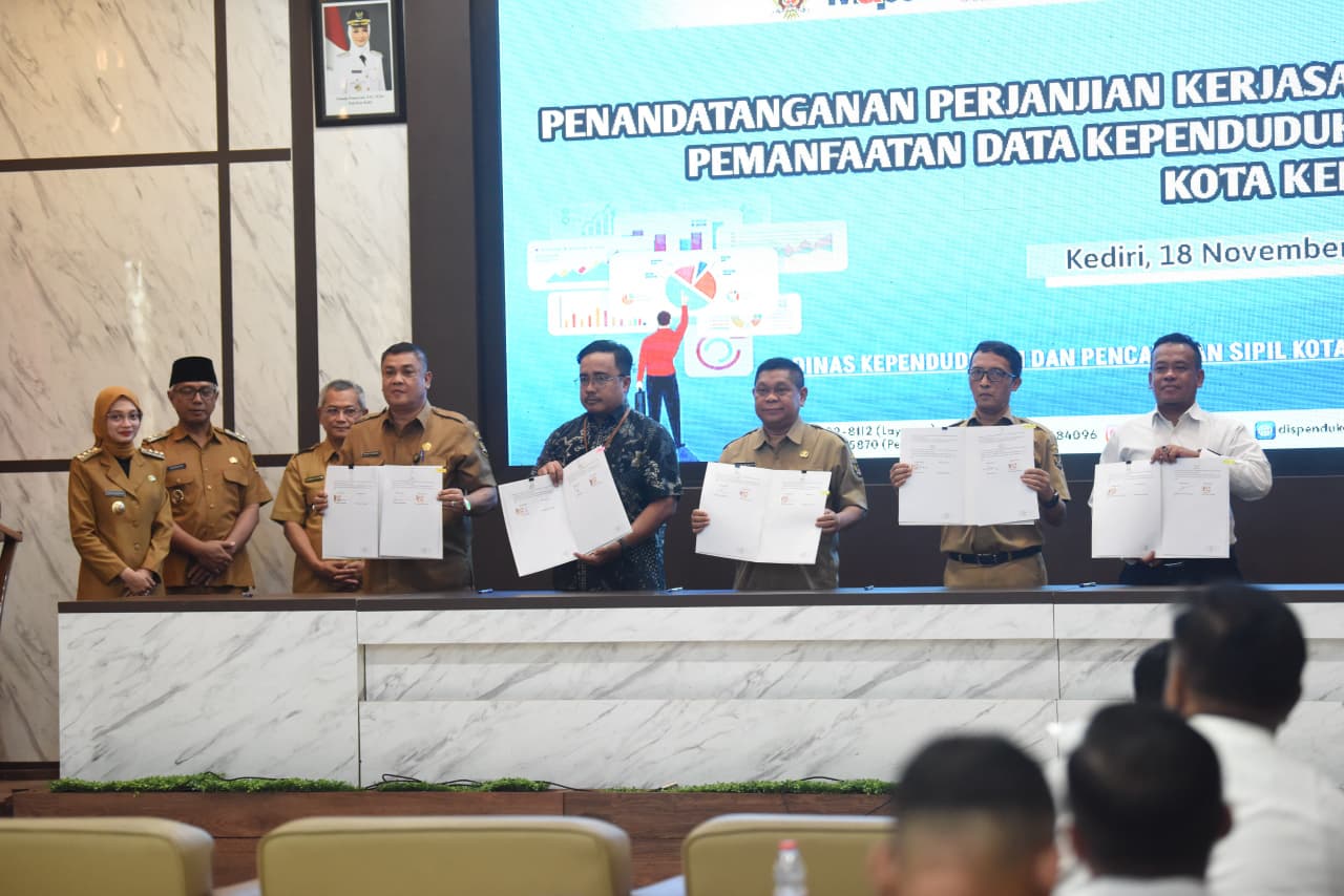 Wali Kota Kediri Dorong Pelayanan Publik Berkualitas Melalui Perjanjian Kerjasama Pemanfaatan Data Kependudukan