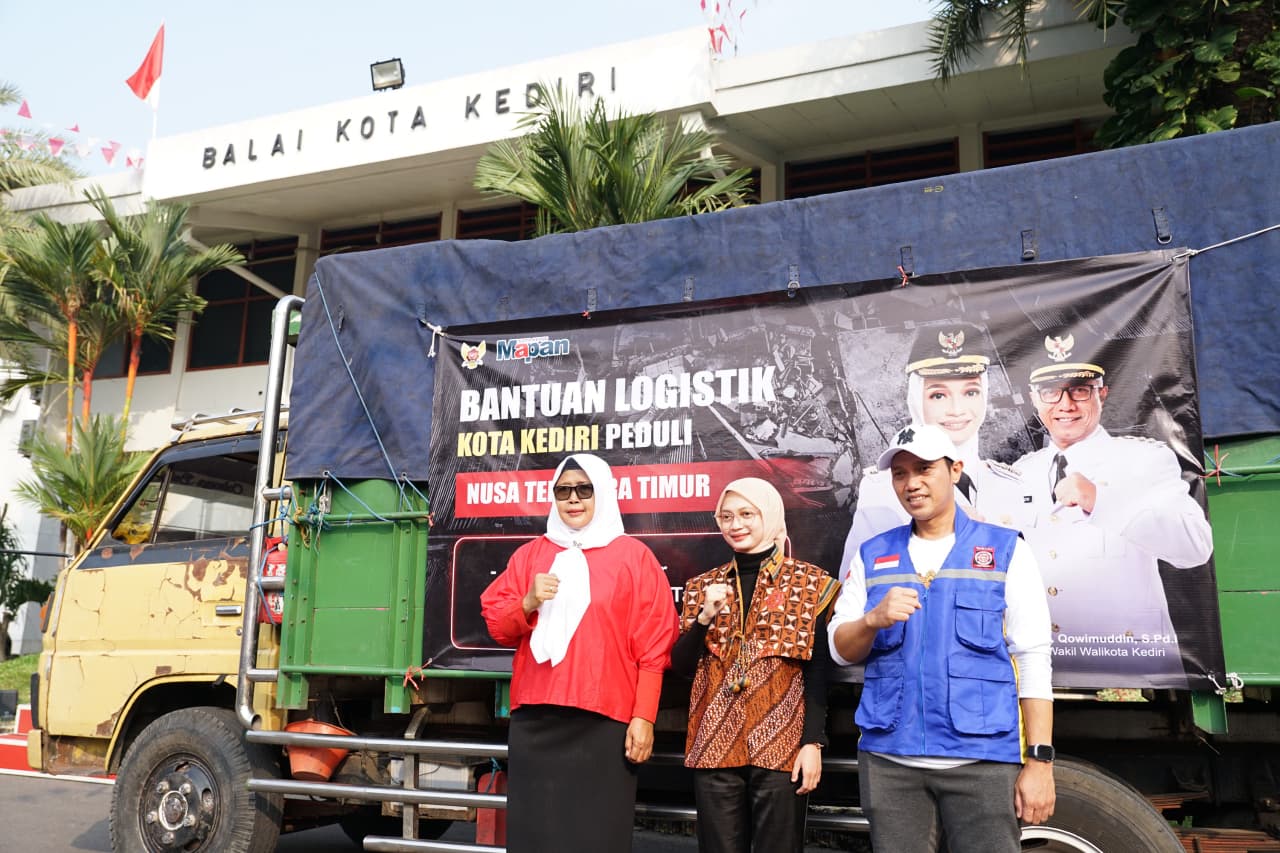 Mbak Wali Lepas Bantuan untuk NTT, Gotong Royong Warga Kota Kediri untuk Saudara Terdampak Gempa
